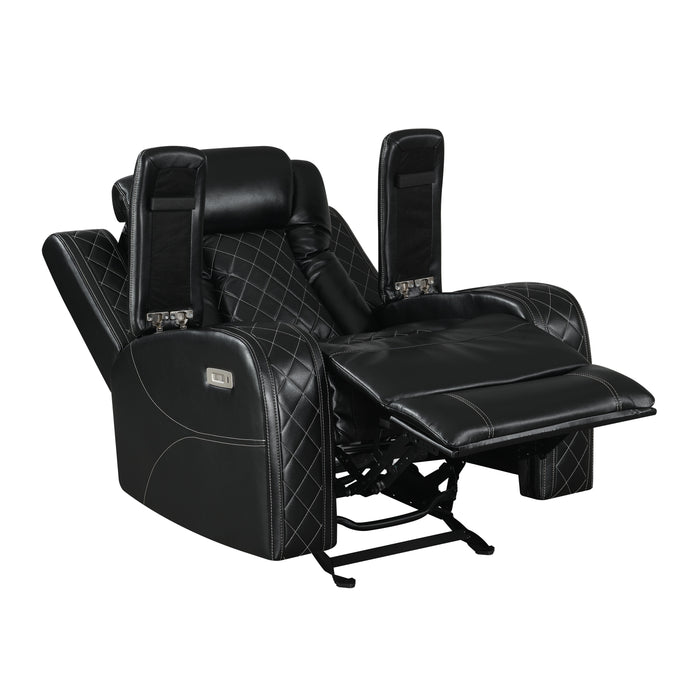 ORION GLIDER RECLINER W/ PWR FR & HR-BLACK - Visions in Furniture (La Mirada, CA)