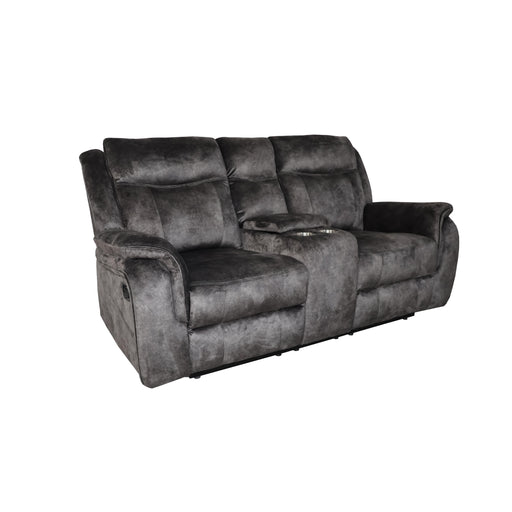 PARK CITY CONSOLE LOVESEAT W/ DUAL RECLINERS-SLATE - Visions in Furniture (La Mirada, CA)