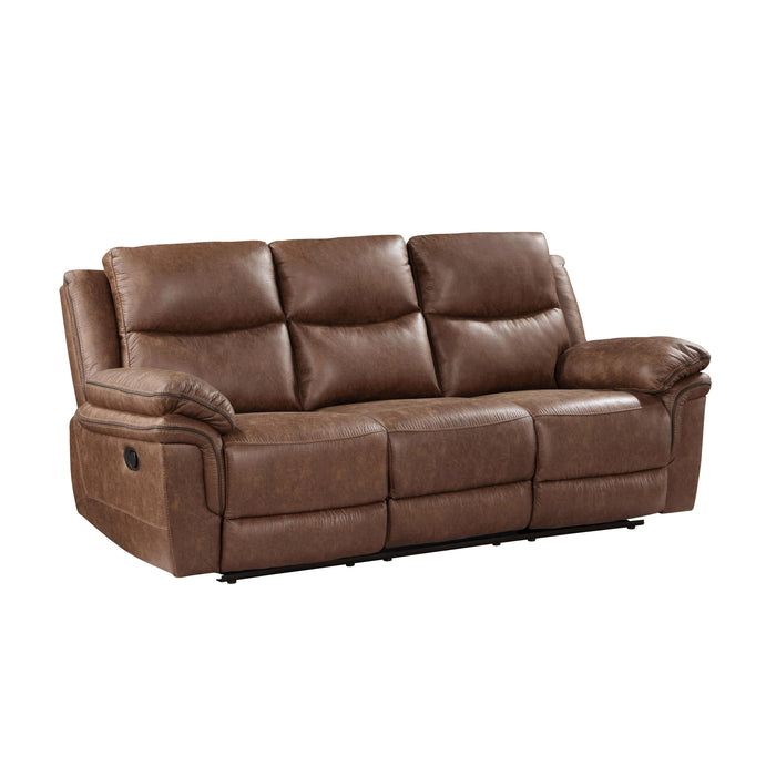RYLAND SOFA W/DUAL RECLINER- BROWN