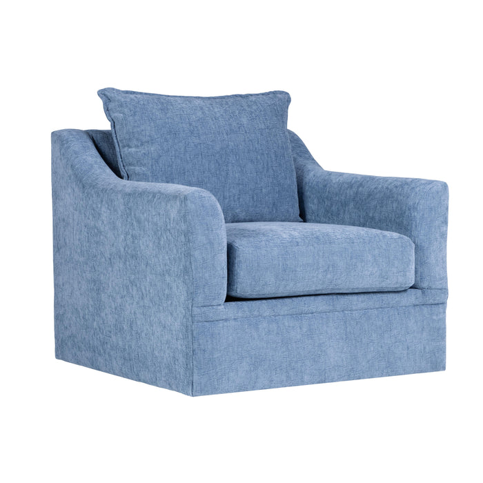 SYLVIE SWIVEL CHAIR-BLUE AND WHITE PRINT