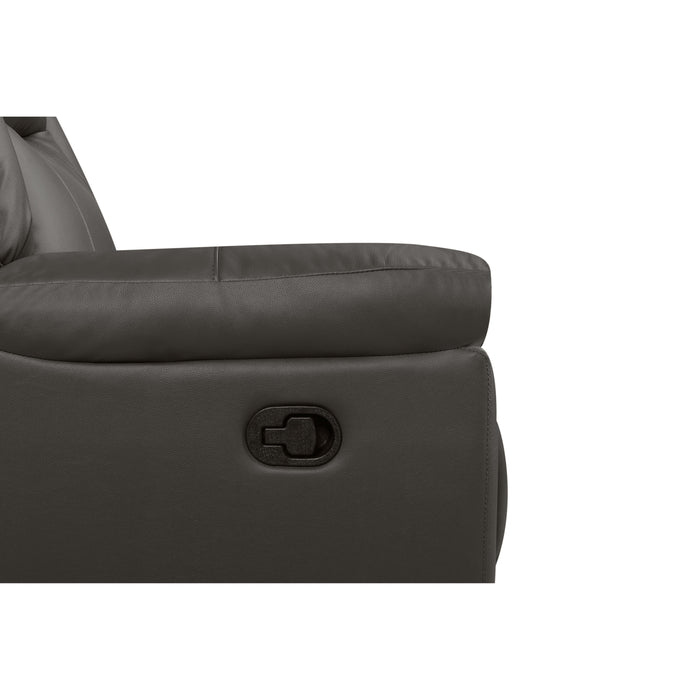 TAGGART LEATHER ROCKER RECLINER-GRAY