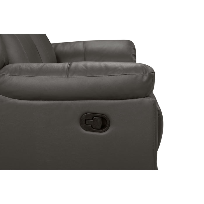 TAGGART LEATHER LOVESEAT W/ DUAL RECLINERS-GRAY