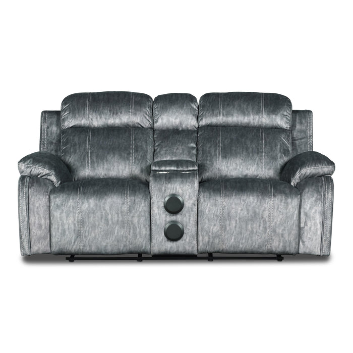 TANGO CONSOLE LOVESEAT W/SPEAKER & PWR FR-SHADOW - Visions in Furniture (La Mirada, CA)