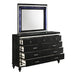 VALENTINO LIGHTED MIRROR-BLACK - Visions in Furniture (La Mirada, CA)