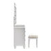 VALENTINO VANITY TABLE STOOL-WHITE - Visions in Furniture (La Mirada, CA)