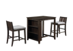 HESTON 36" STORAGE COUNTER TABLE SET W/2 CHAIRS-CHERRY - Visions in Furniture (La Mirada, CA)