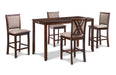 AMY  60" COUNTER TABLE+CHAIRS W/STG  (5 PC)  -CHERRY - Visions in Furniture (La Mirada, CA)