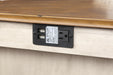 AMY  60" COUNTER TABLE+CHAIRS W/STG  (5 PC)  -2 TONE BISQUE - Visions in Furniture (La Mirada, CA)