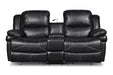 FLYNN CONSOLE LOVESEAT W/ READING LIGHT- BLACK - Visions in Furniture (La Mirada, CA)