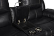 FLYNN CONSOLE LOVESEAT W/ READING LIGHT- BLACK - Visions in Furniture (La Mirada, CA)