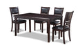 GIA 60" DINING TABLE+CHAIRS (5 PCS/CTN) -EBONY - Visions in Furniture (La Mirada, CA)