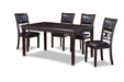 GIA 60" DINING TABLE+CHAIRS (5 PCS/CTN) -EBONY - Visions in Furniture (La Mirada, CA)