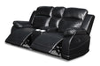 VEGA CONSOLE LOVESEAT - PREMIER BLACK - Visions in Furniture (La Mirada, CA)