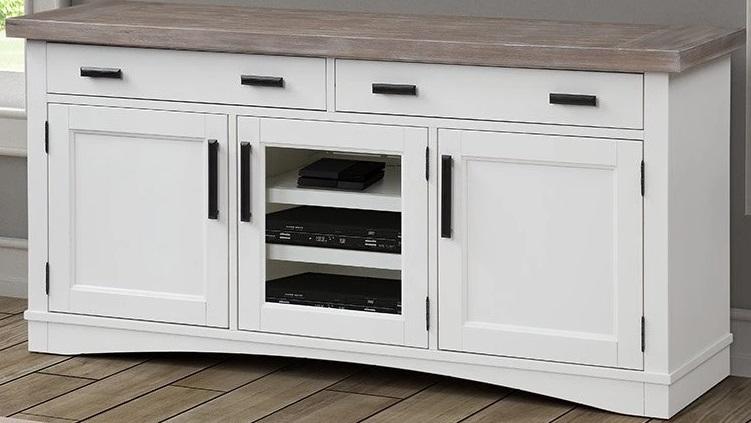 Parker House Americana Modern 63 in.TV Console in Cotton - Visions in Furniture (La Mirada, CA)