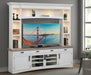 Parker House Americana Modern 92 in. TV Console with Hutch, Back Panel and LED Lights in Cotton - Visions in Furniture (La Mirada, CA)