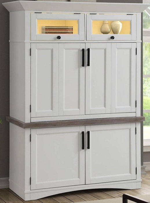 Parker House Americana Modern Workstation with LED Light in Cotton - Visions in Furniture (La Mirada, CA)