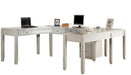 Parker House Boca 6-Piece U-Shaped Modular Desk Office in Cottage White - Visions in Furniture (La Mirada, CA)
