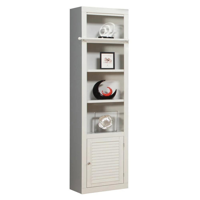 Parker House Boca 7-Piece Entertainment Inset Wall with Ladder in Cottage White - Visions in Furniture (La Mirada, CA)