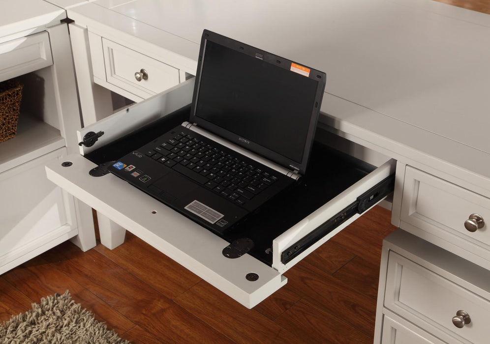 Parker House Boca 5-Piece L-Shaped Modular Office Desk in Cottage White - Visions in Furniture (La Mirada, CA)