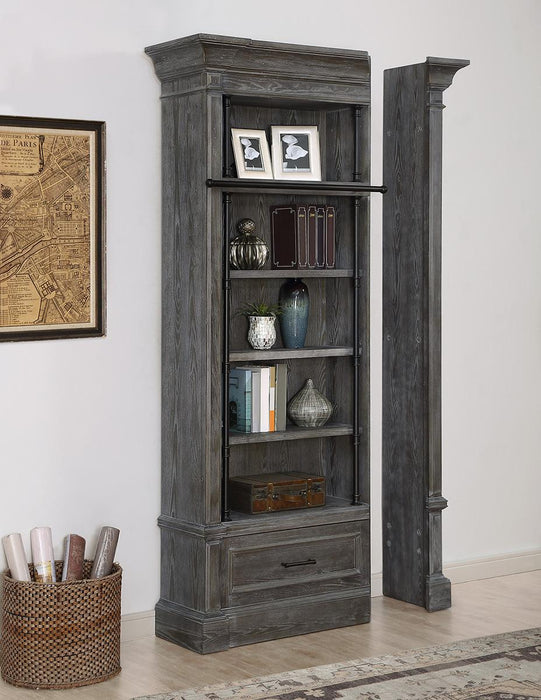 Parker House Gramercy Park 3pc Museum Bookcase in Vintage Burnished Smoke-3 - Visions in Furniture (La Mirada, CA)