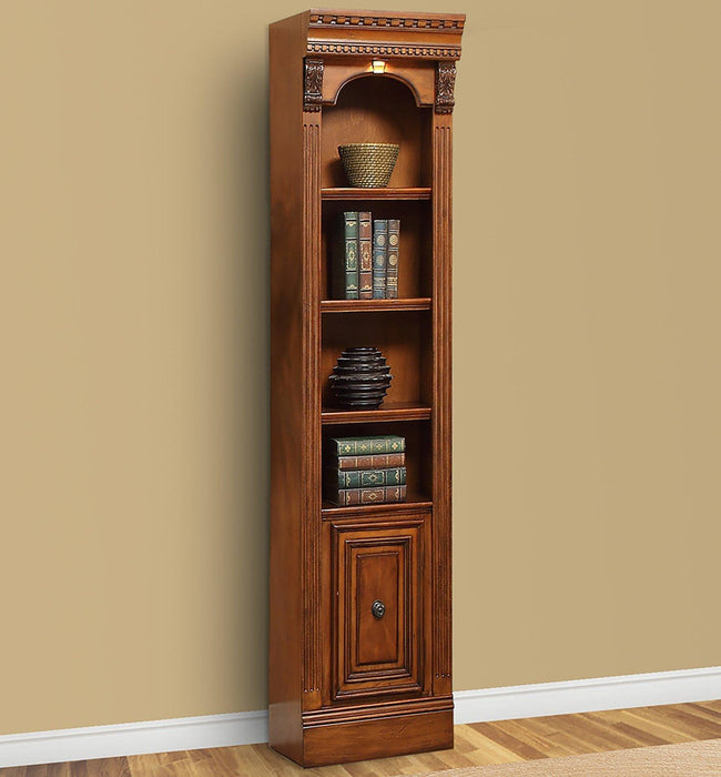 Parker House Huntington 3 Piece Inset Bookcase Wall in Vintage Pecan - Visions in Furniture (La Mirada, CA)