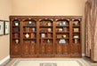 Parker House Huntington 3 Piece Inset Bookcase Wall in Vintage Pecan - Visions in Furniture (La Mirada, CA)