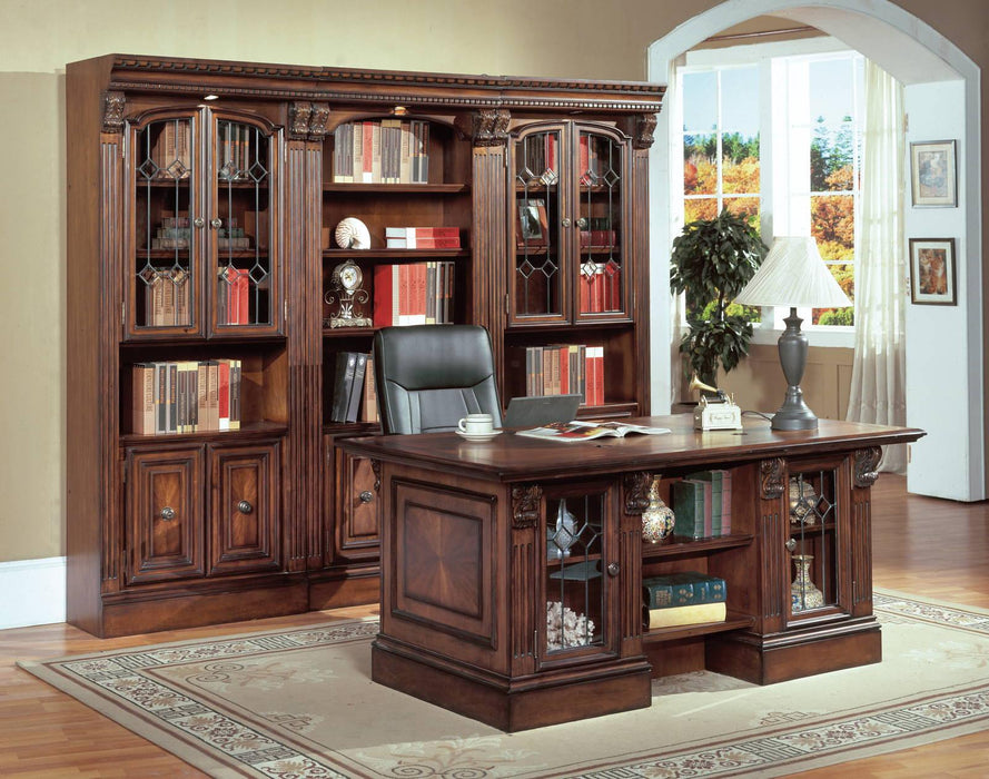 Parker House Huntington Double Pedestal Executive Desk in Vintage Pecan - Visions in Furniture (La Mirada, CA)