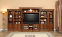 Parker House Huntington Expandable Inset Entertainment Wall in Vintage Pecan - Visions in Furniture (La Mirada, CA)