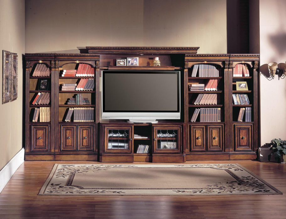 Parker House Huntington Expandable Inset Entertainment Wall in Vintage Pecan - Visions in Furniture (La Mirada, CA)