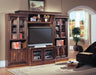 Parker House Huntington Expandable Glass Door Entertainment Wall in Vintage Pecan - Visions in Furniture (La Mirada, CA)