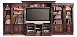 Parker House Huntington Expandable Inset Entertainment Wall in Vintage Pecan - Visions in Furniture (La Mirada, CA)