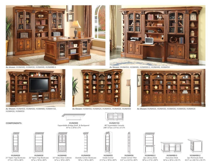 Parker House Huntington Exp. Bridge, Shelf and Backpanel in Vintage Pecan - Visions in Furniture (La Mirada, CA)