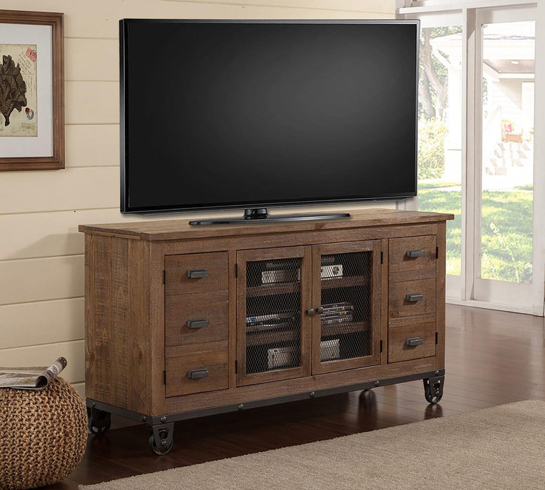 Parker House Lapaz 63 in. TV Console in Rustic Worn Pine - Visions in Furniture (La Mirada, CA)