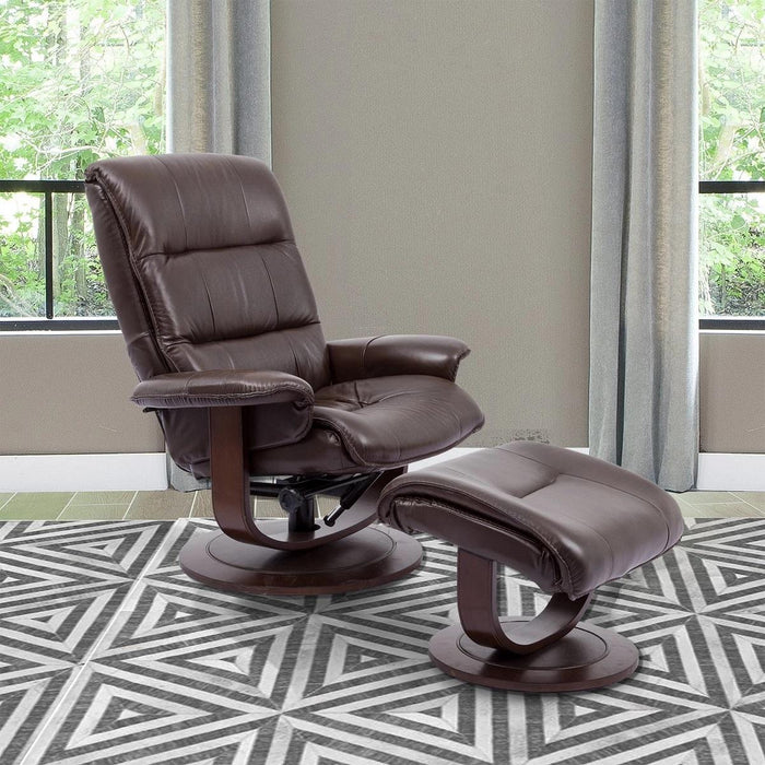 Parker House Knight Manual Reclining Swivel Chair and Ottoman Robust - Visions in Furniture (La Mirada, CA)