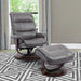 Parker House Knight Manual Reclining Swivel Chair and Ottoman Ice - Visions in Furniture (La Mirada, CA)