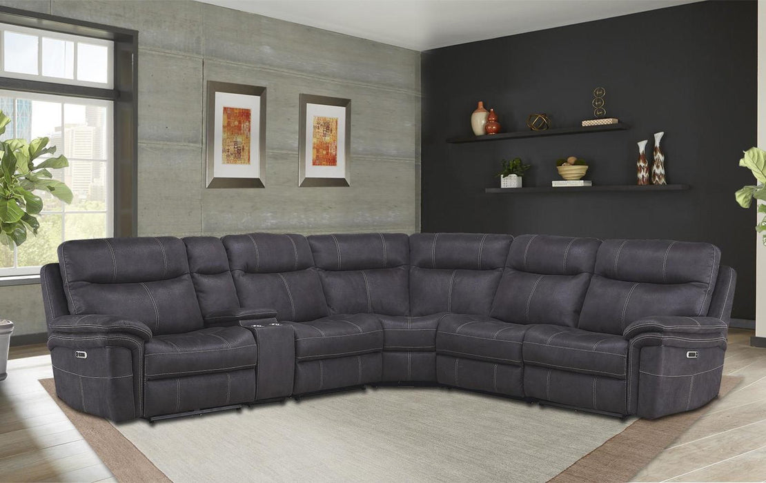 Parker House Mason LAF Chair Recliner Power with USB and Power Headrest in Charcoal - Visions in Furniture (La Mirada, CA)
