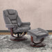 Parker House Monarch Manual Reclining Swivel Chair and Ottoman in Ice - Visions in Furniture (La Mirada, CA)