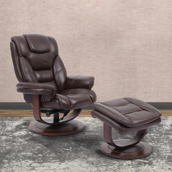 Parker House Monarch Manual Reclining Swivel Chair and Ottoman in Robust - Visions in Furniture (La Mirada, CA)