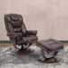 Parker House Monarch Manual Reclining Swivel Chair and Ottoman in Robust - Visions in Furniture (La Mirada, CA)