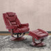 Parker House Monarch Manual Reclining Swivel Chair and Ottoman in Rouge - Visions in Furniture (La Mirada, CA)