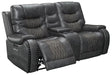 Parker House Outlaw Power Console Loveseat in Stallion - Visions in Furniture (La Mirada, CA)