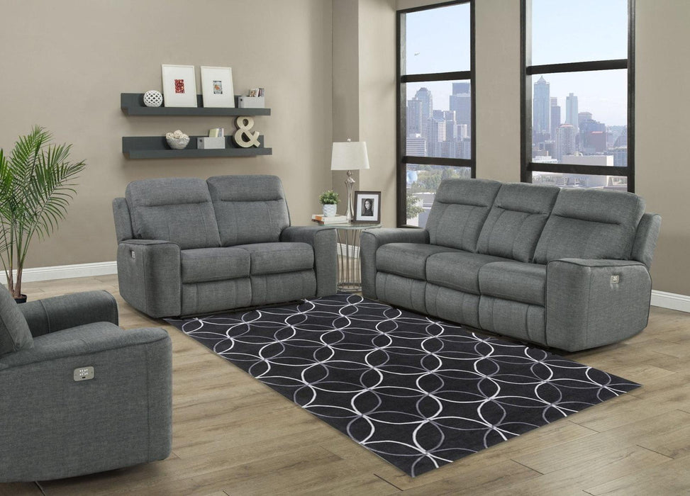 Parker House Parthenon Loveseat Dual Power with USB and Power Headrest in Titanium - Visions in Furniture (La Mirada, CA)