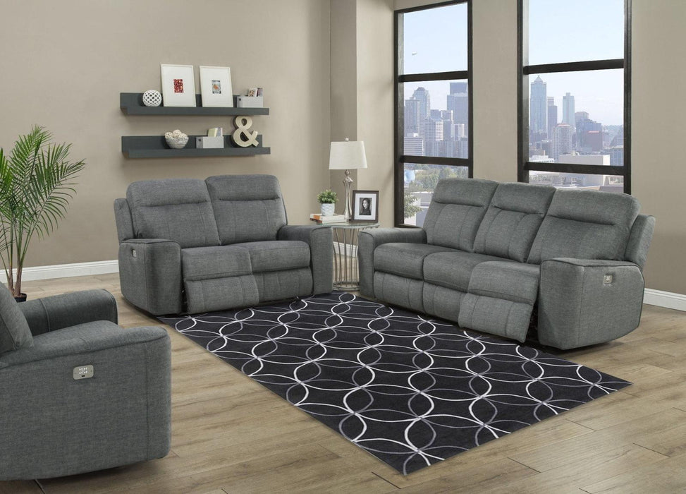 Parker House Parthenon Loveseat Dual Power with USB and Power Headrest in Titanium - Visions in Furniture (La Mirada, CA)