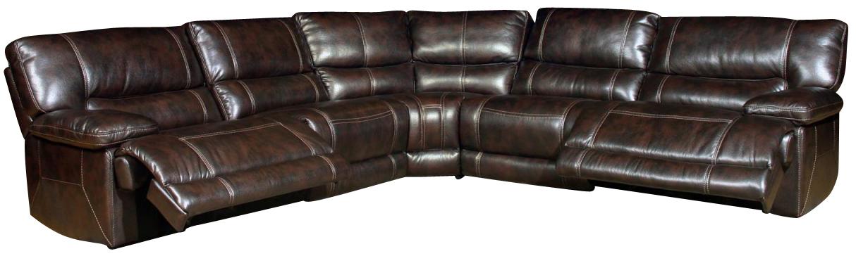 Parker House Pegasus 5pc Power Recliner Sectional in Nutmeg - Visions in Furniture (La Mirada, CA)