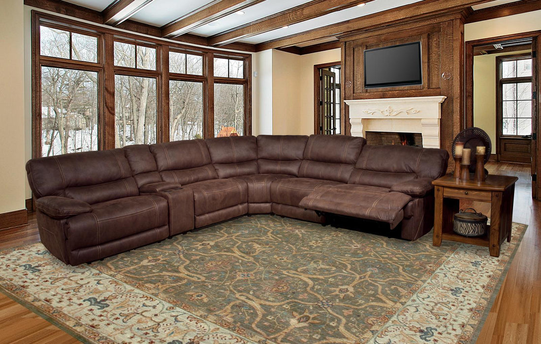 Parker House Pegasus 6pc Power Recliner Sectional in Dark Kahlua - Visions in Furniture (La Mirada, CA)