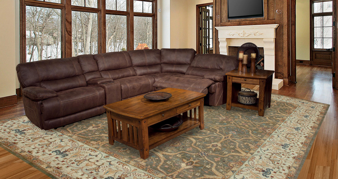 Parker House Pegasus 5pc Power Recliner Console Sectional in Dark Kahlua - Visions in Furniture (La Mirada, CA)