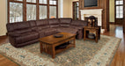 Parker House Pegasus 5pc Power Recliner Console Sectional in Dark Kahlua - Visions in Furniture (La Mirada, CA)