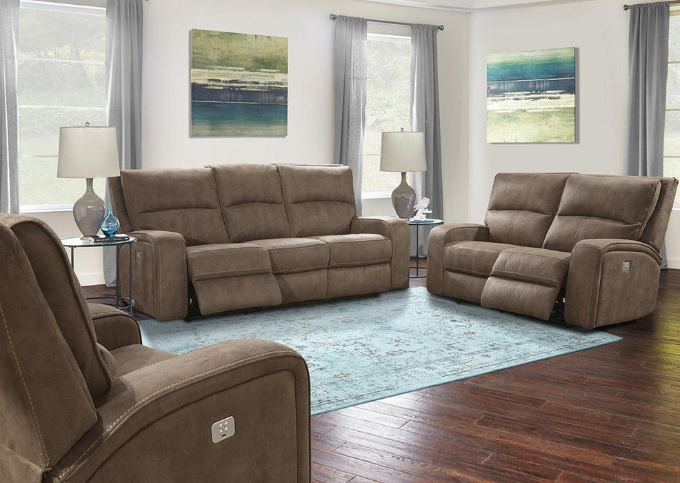 Parker House Polaris Loveseat Dual Reclining Power with USB Charging Port and Power Headrest in Kahlua - Visions in Furniture (La Mirada, CA)
