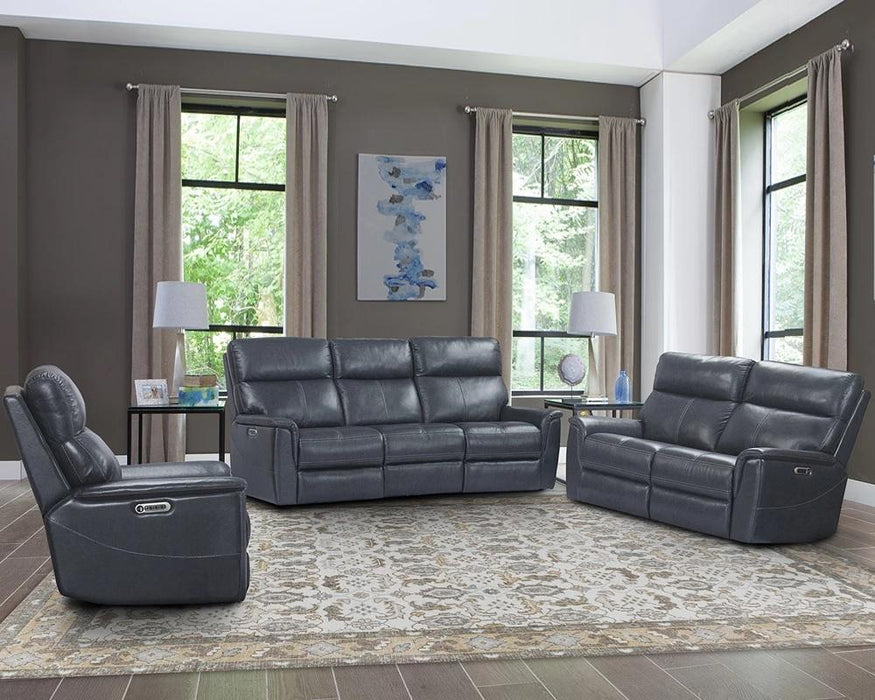 Parker House Reed Power Loveseat in Indigo - Visions in Furniture (La Mirada, CA)