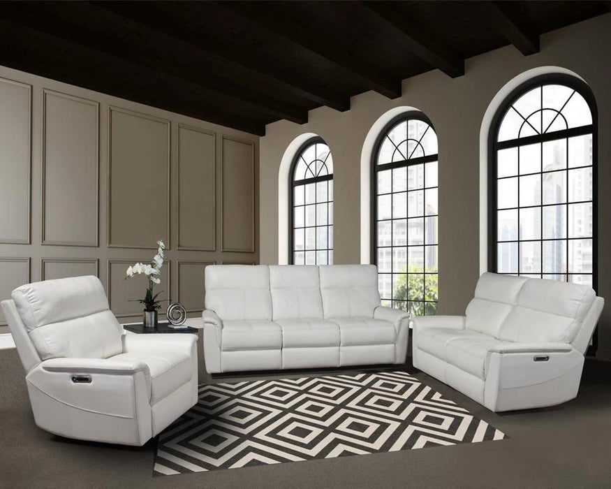 Parker House Reed Power Loveseat in Pure White - Visions in Furniture (La Mirada, CA)